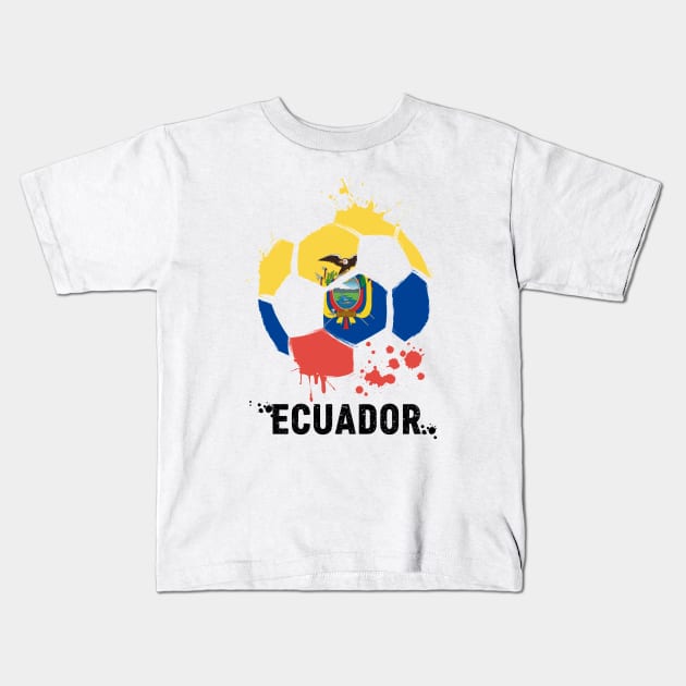 Ecuador Qatar 2022 World Cup, Ecuador Soccer Team 2022 Supporter Funny Ecuador Flag Futbol Kids T-Shirt by Printofi.com